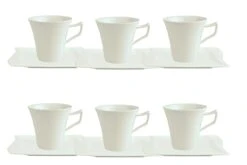 6er Set Kaffeetasse 20cl Mit Kaffeeuntertasse 15cm Harmony