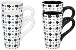 4er Set Becher Diamantporzellan Modern Gerbera-Dekor - 4742 -Besteckladen e05e0715 d608 4e74 8273 46d9b07ee29c