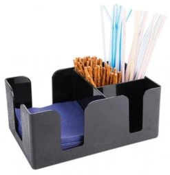 4x Bar-Caddy Aus Schwarzem ABS-Kunststoff Mit Fächern Für Strohhalme, Utensilien, -Besteckladen e26d16ec 20c2 4061 8b1d 0140d086aa59 1