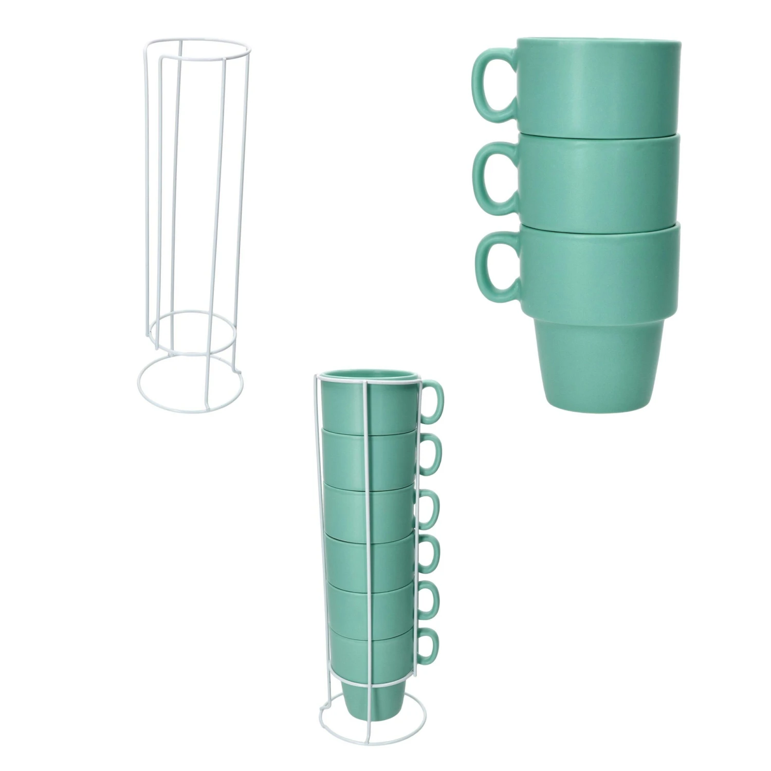 6er Set Kaffeebecher Mit Ständer Stata 250ml Mint Tasse Henkel Porzellan Stapelbar 6 6er Set Kaffeebecher Mit Ständer Stata 250ml Mint Tasse Henkel Porzellan Stapelbar – Bild 6