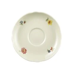 6 X Seltmann Untere Zur Teetasse 13 Cm, Form: Marieluise, Glasur: Elfenbein, Dekor: 44714 Blütenmeer