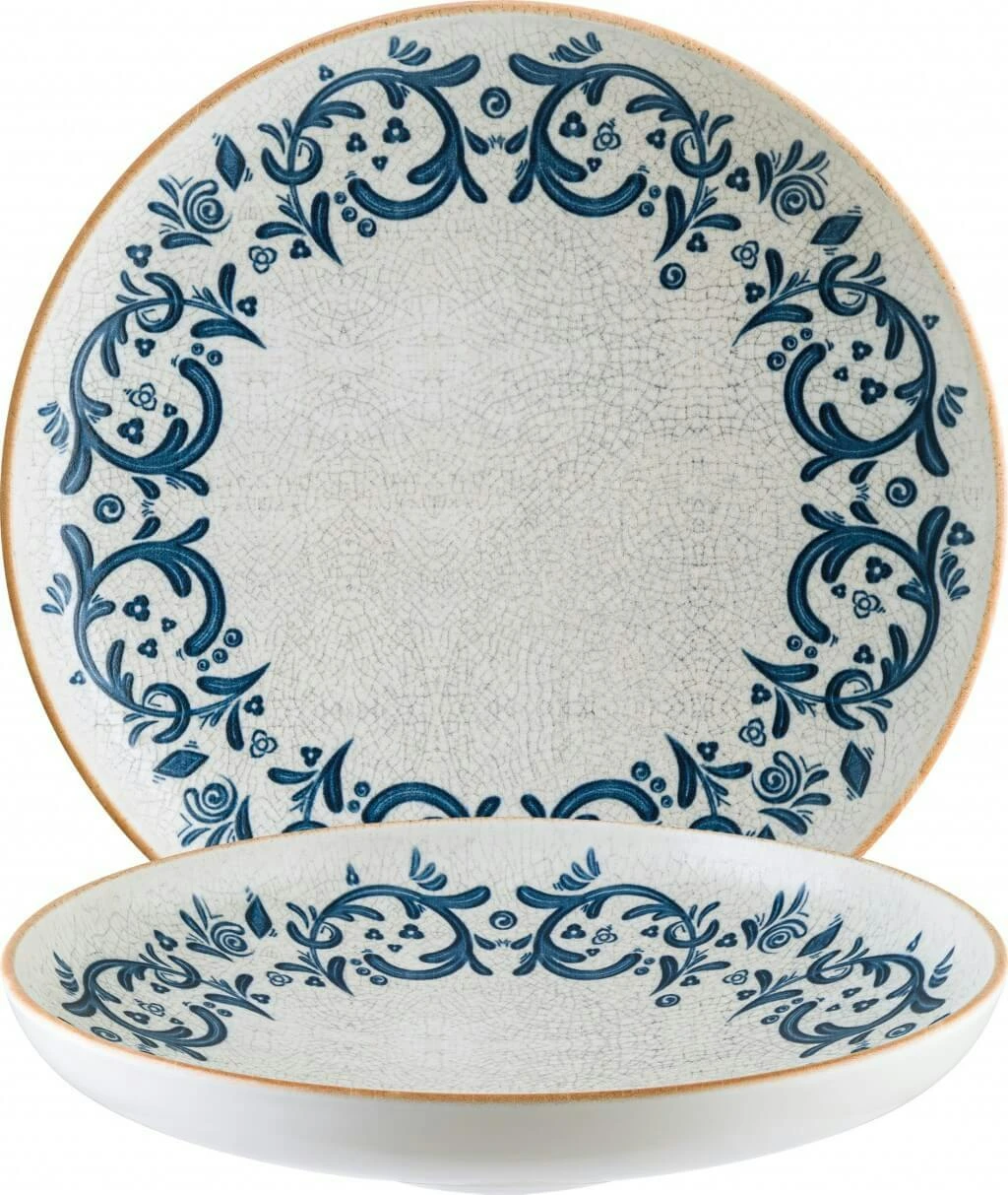 6x Pastateller Geschirr Tief 28cm 170cl Weiß Blau Bonna Harena Bloom 4 6x Pastateller Geschirr Tief 28cm 170cl Weiß Blau Bonna Harena Bloom – Bild 4