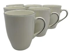 Becher Kaffeetassen Teetassen Tassen Mit Henkel Geschirr Service Kaffeeset Porzellan 6 Personen Weiß Schwarz 6er Set Bonna Madera Mint Cosmos Black