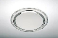 Tablett Rund Mittel D 25,0cm Versilbert Anlaufgeschützt