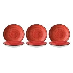 6x Pastateller Geschirr Tief 25cm 130cl Rot Creme Rund Porzellan Bonna Aura Passion Bloom Kantenschutz -Besteckladen f18df9da 6e18 4d5b b57b 181bb69a560e