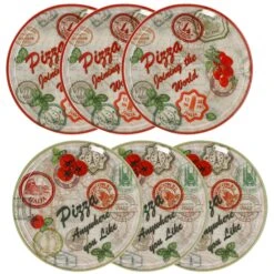 4er Set Pizzateller Charme Red - Rom Rot - 33cm - 04018#ZCHAR -Besteckladen f1d0c03a d7c5 4b4a 81ee 8c8f5915c8a9 3