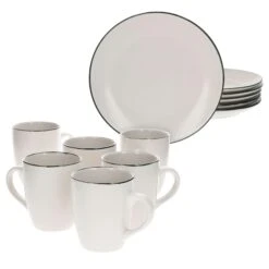 12tlg Frühstücksset Campo Creme Keramik Für 6 Personen