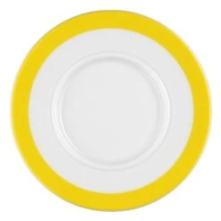 6 X Seltmann Untere Zur Suppentasse 17,5 Cm, Form: Vitalis, Dekor: 34928 Gelbes Band