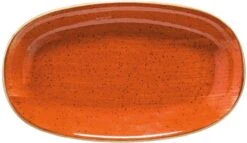 6 X Aura Terracotta Gourmet Platte Oval 34x19cm * - Bonna Premium Porcelain