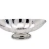 Schale Auf Fuß Oval, Gehämmert 25,0 X 15,0cm H 9,0cm Versilbert